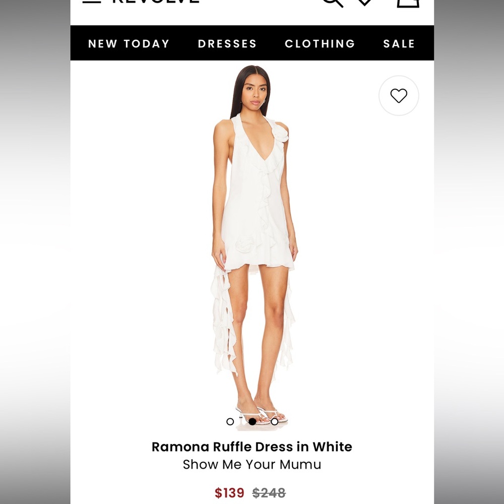 Ramona Ruffle Dress in White